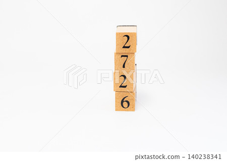 A four-digit number made of wooden blocks A four-digit number made of wooden blocks 140238341