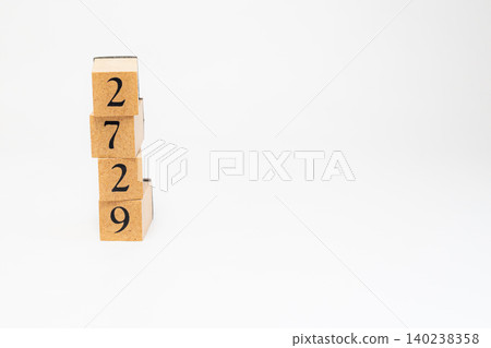 A four-digit number made of wooden blocks A four-digit number made of wooden blocks 140238358