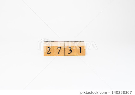 A four-digit number made of wooden blocks A four-digit number made of wooden blocks 140238367