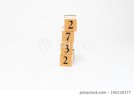 A four-digit number made of wooden blocks A four-digit number made of wooden blocks 140238377