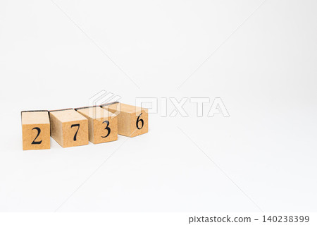 A four-digit number made of wooden blocks A four-digit number made of wooden blocks 140238399