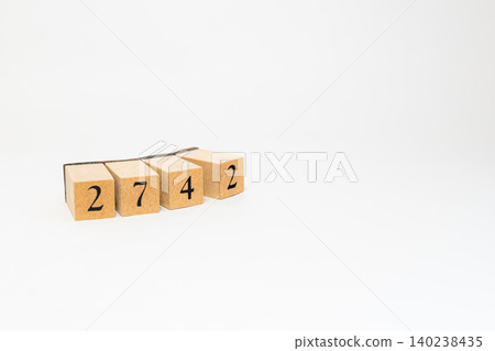 A four-digit number made of wooden blocks A four-digit number made of wooden blocks 140238435