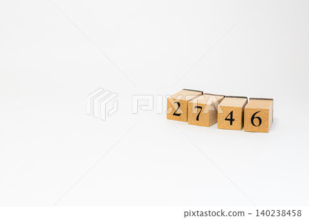 A four-digit number made of wooden blocks A four-digit number made of wooden blocks 140238458