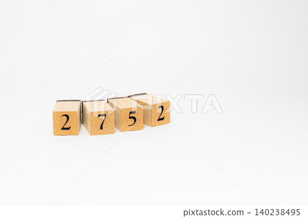 A four-digit number made of wooden blocks A four-digit number made of wooden blocks 140238495