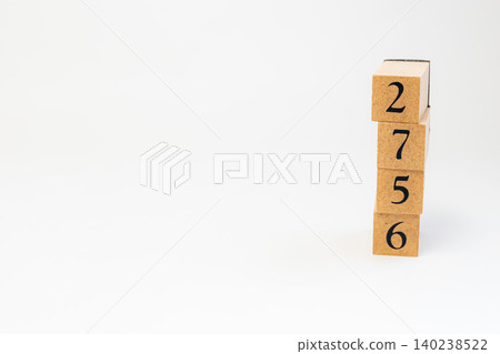 A four-digit number made of wooden blocks A four-digit number made of wooden blocks 140238522