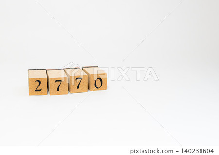 A four-digit number made of wooden blocks A four-digit number made of wooden blocks 140238604