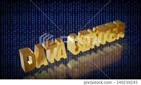 Golden Data Center Technology 3d render. Golden Data Center Technology 3d render. 140239245