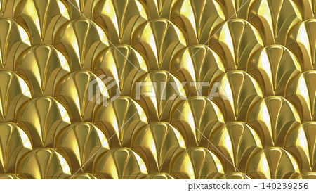 Luxurious Golden Scallop Wall Texture 3d render. Luxurious Golden Scallop Wall Texture 3d render. 140239256