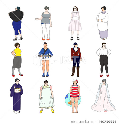 身著各式服裝的女性 140239554