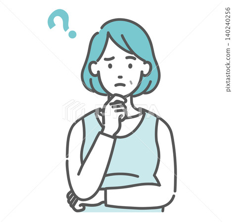 一幅中年孕婦的插圖,她擺出的姿勢表達了疑慮或擔憂。 一幅中年孕婦的插圖,她擺出的姿勢表達了疑慮或擔憂。 140240256