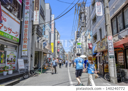 Urban scenery of Kawasaki City, Kanagawa Prefecture: Shin-Maruko Station shopping street 140240772