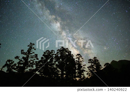The Milky Way starry landscape of Yakushima, where gods reside (summer) 140240922