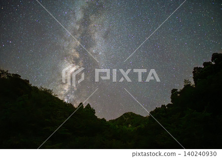 The Milky Way starry landscape of Yakushima, where gods reside (summer) 140240930