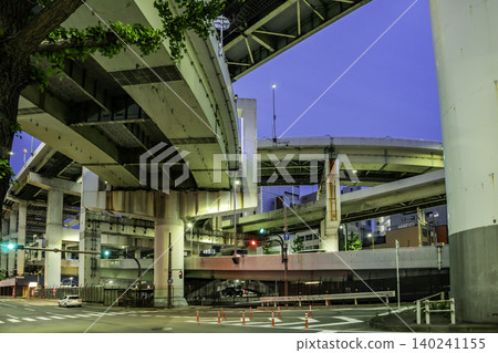 Osaka night view, Hanshin Expressway, Nishisenba JCT, Osaka City, Osaka Prefecture Osaka night view, Hanshin Expressway, Nishisenba JCT, Osaka City, Osaka Prefecture 140241155