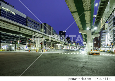 大阪府大阪市中央大道阿波座IC 大阪夜景 大阪府大阪市中央大道阿波座IC 大阪夜景 140241170