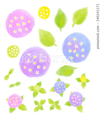 Hydrangeas, soft and gentle hand-painted watercolors, background for the rainy season, illustration. Hydrangeas, soft and gentle hand-painted watercolors, background for the rainy season, illustration. 140241171