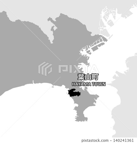 日本向量插圖地圖素材:神奈川縣葉山町地圖 日本向量插圖地圖素材:神奈川縣葉山町地圖 140241361