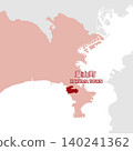 Vector illustration map material for Japan: Map of Hayama Town, Kanagawa Prefecture 140241362
