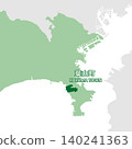 Vector illustration map material for Japan: Map of Hayama Town, Kanagawa Prefecture 140241363