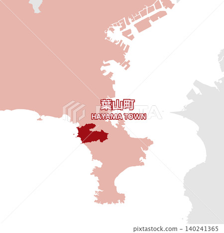 Vector illustration map material for Japan: Map of Hayama Town, Kanagawa Prefecture Vector illustration map material for Japan: Map of Hayama Town, Kanagawa Prefecture 140241365