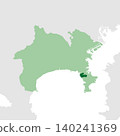 Vector illustration map material for Japan: Map of Hayama Town, Kanagawa Prefecture 140241369
