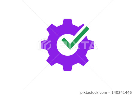 Gear With Green Check Mark Icon Representing System Settings, Configuration, And Successful Verification Gear With Green Check Mark Icon Representing System Settings, Configuration, And Successful Verification 140241446