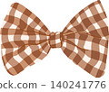 Brown Gingham Bow Tie Illustration 140241776