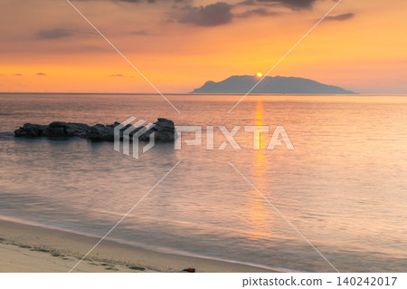 Sea turtle nesting grounds at Nagata Inakahama, Yakushima Island, evening view (summer) 140242017