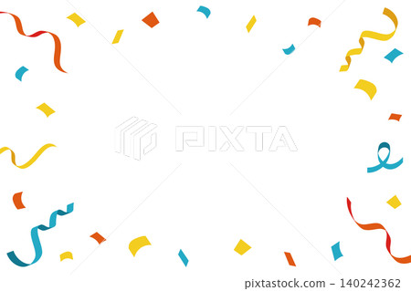 Colorful decorative frame background with confetti and ribbons fluttering, perfect for a campaign sale celebration party. Colorful decorative frame background with confetti and ribbons fluttering, perfect for a campaign sale celebration party. 140242362