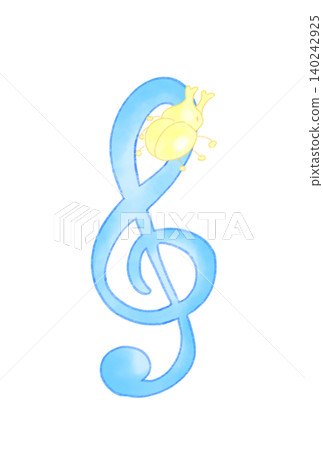 Musical notes with beetles attached Musical notes with beetles attached 140242925