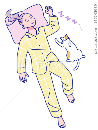 An anime-style woman sleeping peacefully. An anime-style woman sleeping peacefully. 140243689
