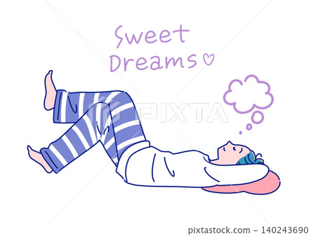 一位動漫風格的女性正在安詳地睡覺。 一位動漫風格的女性正在安詳地睡覺。 140243690