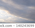 The early morning sky is a tapestry of soft, lingering colors and gentle clouds. 140243699