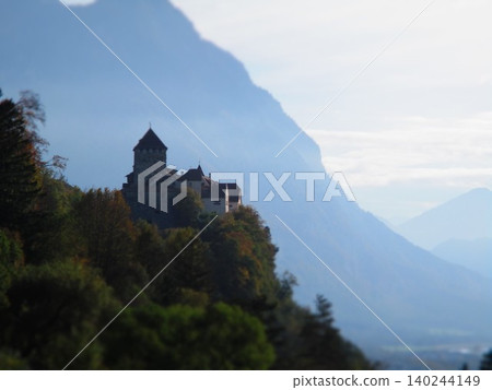 Liechtenstein, Vaduz Castle, diorama style Liechtenstein, Vaduz Castle, diorama style 140244149
