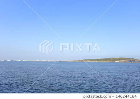 View of the Umi-no-Mori Park area from Akatsuki Wharf Park in Koto Ward, Tokyo. View of the Umi-no-Mori Park area from Akatsuki Wharf Park in Koto Ward, Tokyo. 140244164