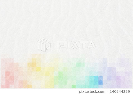 A sandy beach with wind-blown patterns and colorful mosaics. A sandy beach with wind-blown patterns and colorful mosaics. 140244239