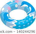 印有海豚和海星圖案的救生圈 140244296