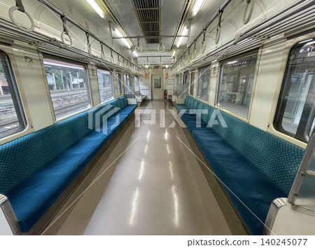 Interior of an unmanned JR East 211 series 3000 series train Interior of an unmanned JR East 211 series 3000 series train 140245077