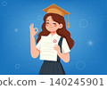 Happy Student Holding Successful Exam Paper Illustration 140245901