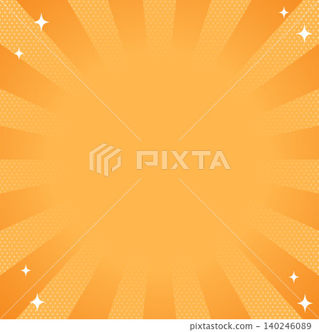 A bright and eye-catching background image featuring orange radial lines and polka dots, perfect for super sales and promotions. 140246089