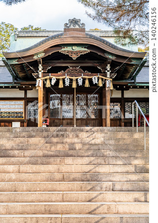 京都東山,今日吉神宮(今日吉神宮),由後白河天皇在平安時代創建,正殿(參拜殿) 京都東山,今日吉神宮(今日吉神宮),由後白河天皇在平安時代創建,正殿(參拜殿) 140246156