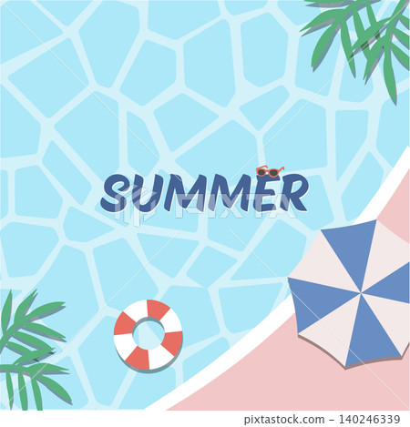 Summer banner, summer materials, summer background illustration Summer banner, summer materials, summer background illustration 140246339