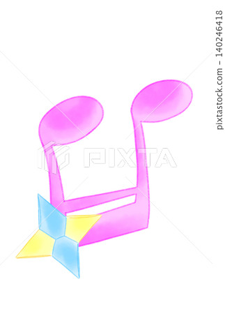 Musical notes with shuriken made from origami Musical notes with shuriken made from origami 140246418