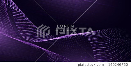Abstract Purple Data Wave Background with Futuristic Particle Network Technology. Abstract Purple Data Wave Background with Futuristic Particle Network Technology. 140246760