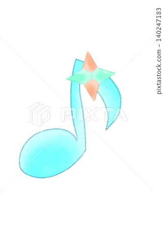 Musical notes with shuriken made from origami 140247183