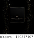Isolated design elements. Copper sparkling waves with fine tinsel 140247407