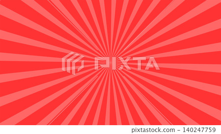 Red converging lines background illustration, manga style, radial, impactful. 140247759