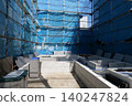 Japanese Construction Scaffolding with Safety Netting 140247824