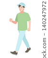 Illustration of a young man walking 140247972