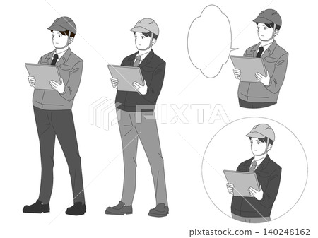 A man in the construction industry (black and white) 140248162
